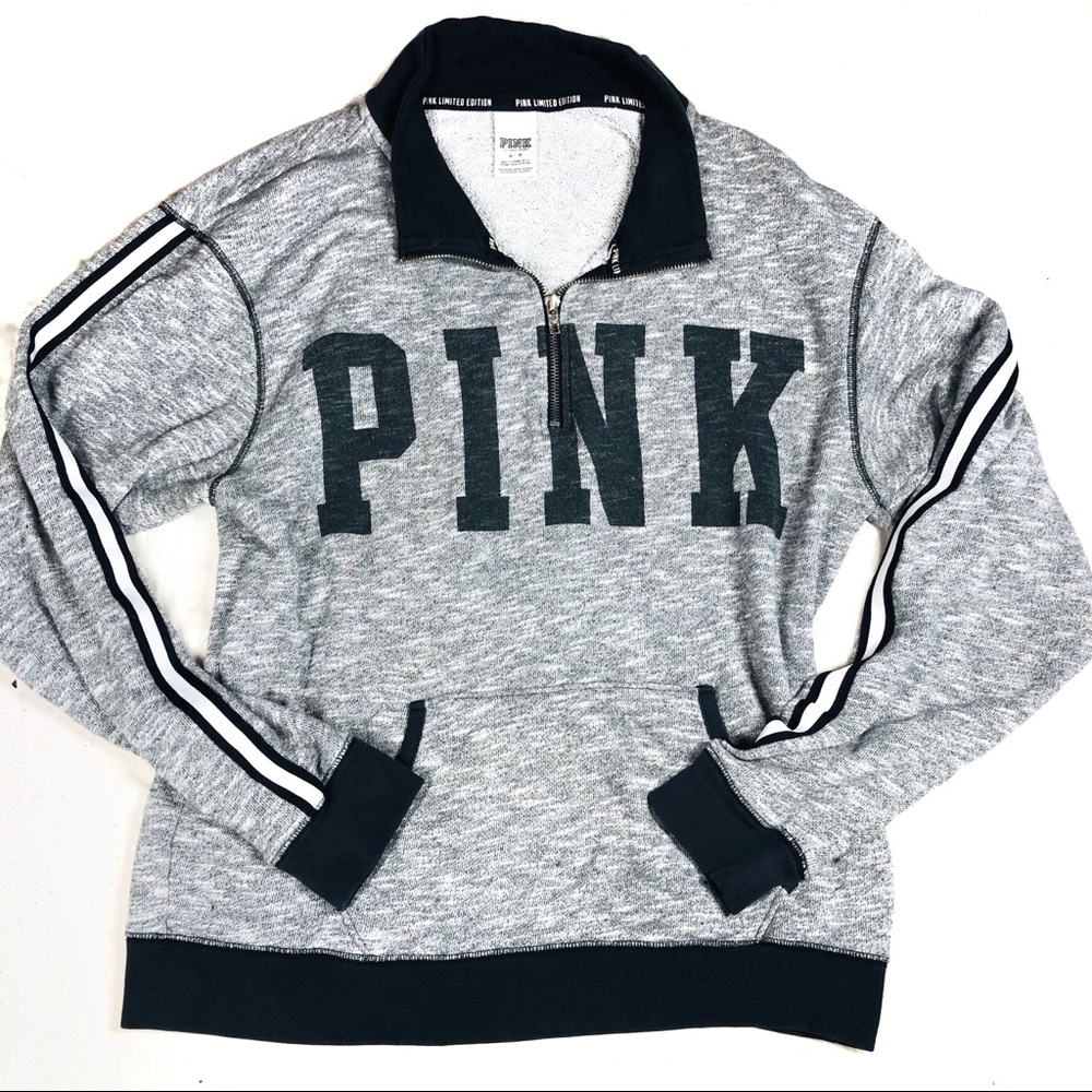 Pink limited edition grey half zip pullover